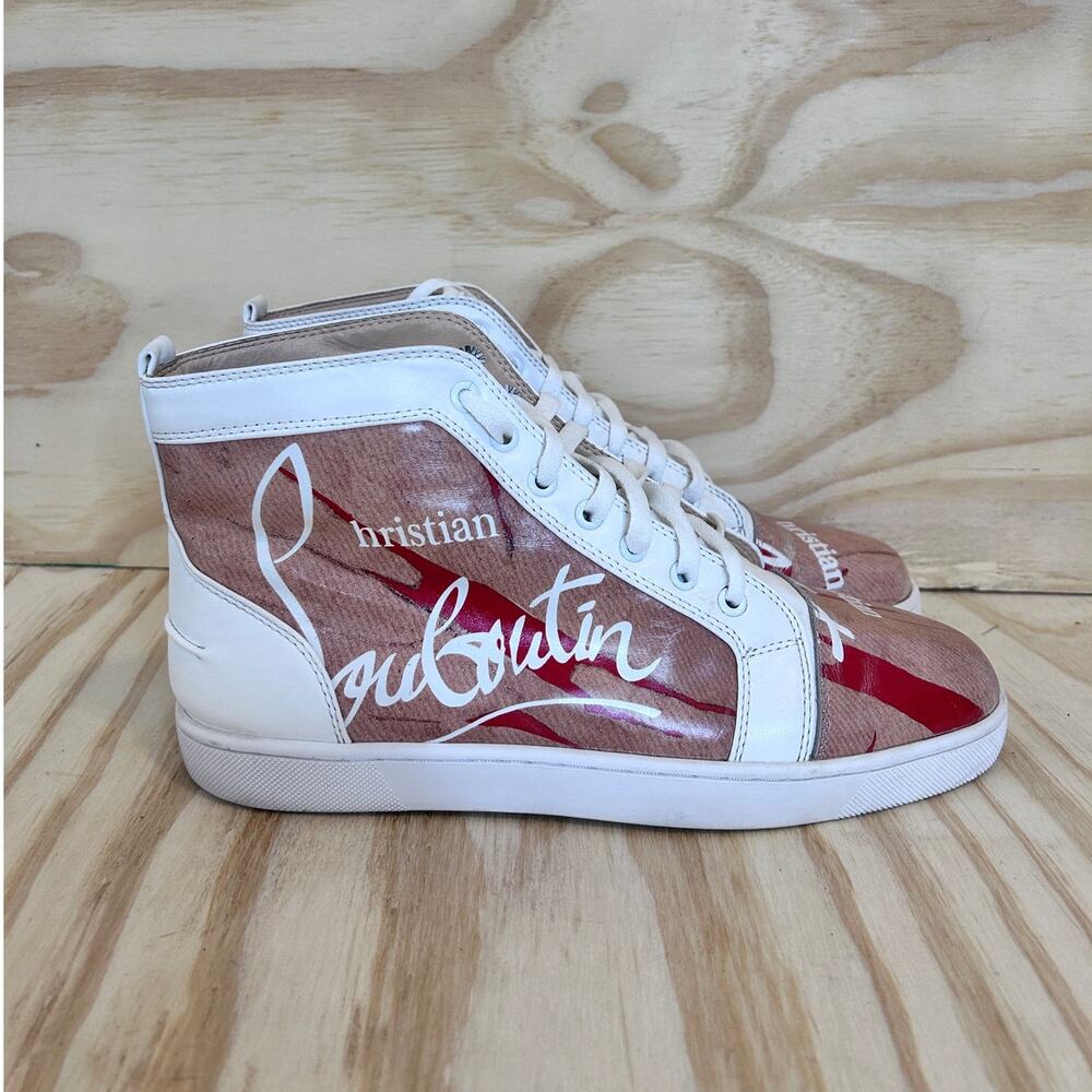 Christian Louboutin - Kraft High Top - Sneakers - White/Brown - Men's - 12.5